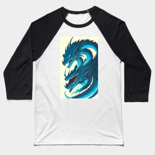 Blue Dragon Graphic Fantasy Anime Baseball T-Shirt